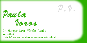 paula voros business card